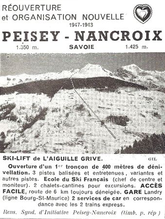 Pub pour Peisey en 1947